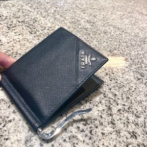 Prada Deep Navy Blue Bifold w/ Money clip